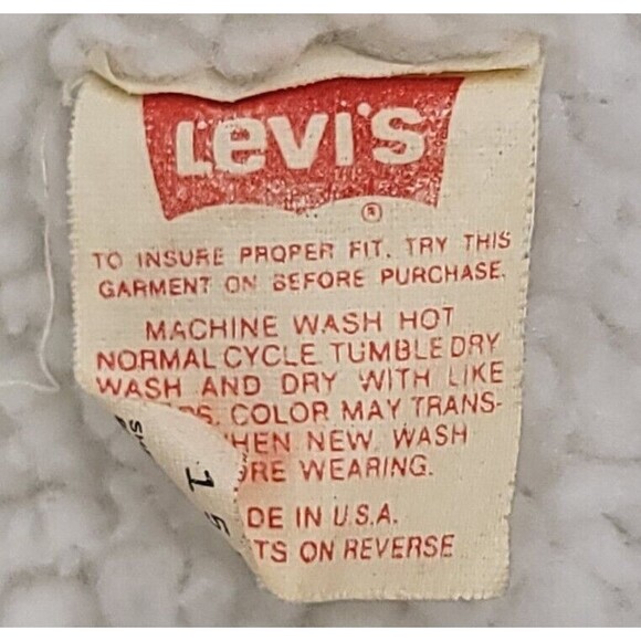 Levis Vintage Denim Jacket Mens Large Sherpa Lined Light Trucker Snaps - Picture 10 of 15